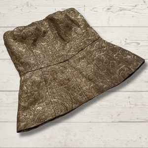 Gold strapless top, the Limited.